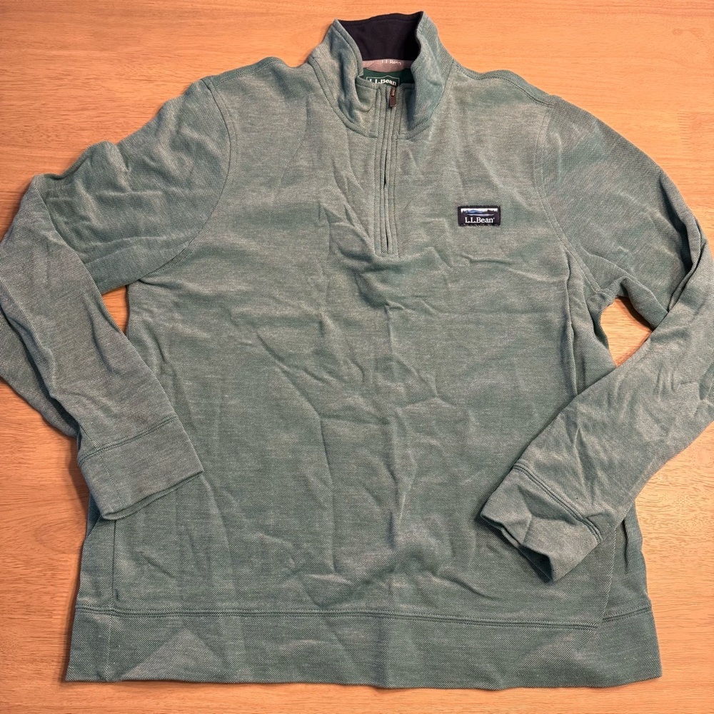 L.L. Bean Men’s Green Quarter-Zip Sweater